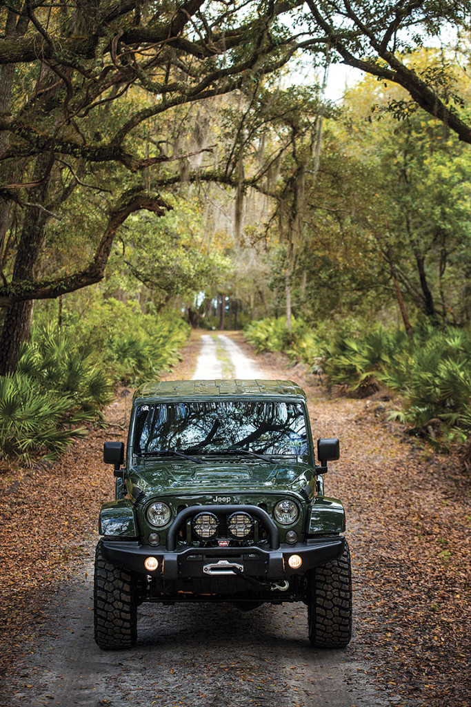 The Filson Wrangler has a Dualsport SC suspension, a winch, off-road lights, and comes in two-door or four-door models.