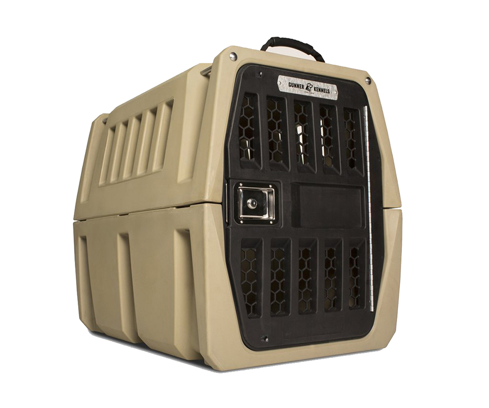 Engineered for your dog and built for your peace of mind, Gunner Kennels® G1™ patented design has set a new industry standard. With double walled roto molded plastic that goes through double the manufacturing process of Olympic kayaks, these kennels offer any feature a gundog owner could dream, including: all stainless steel hardware, a locking paddle latch and paw-proof door for the escape artist, elevated non-skid rubber feet, super strong carry handles, a drain plug and secure tie down pins. The G1™ double walled construction helps shield your dog against the elements & our tests have shown a significant difference in Gunner Kennels® interior crate temps – in both cold and hot weather – compared to other crates.