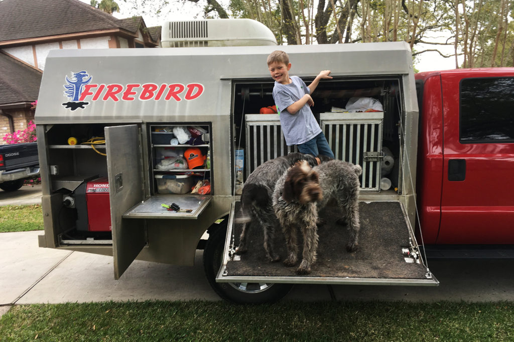 Hunting Truck with Dog Baby Bib